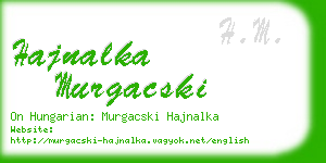 hajnalka murgacski business card